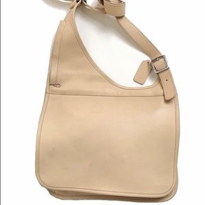COACH Vintage Cream Leather Hippie Crossbody